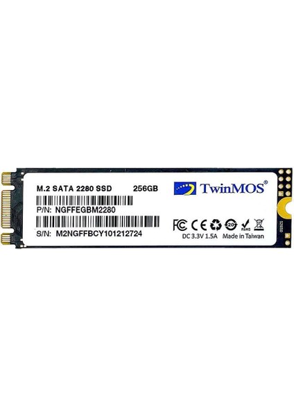 256 GB Twınmos M.2 Sata3 580/550 NGFFEGBM2280