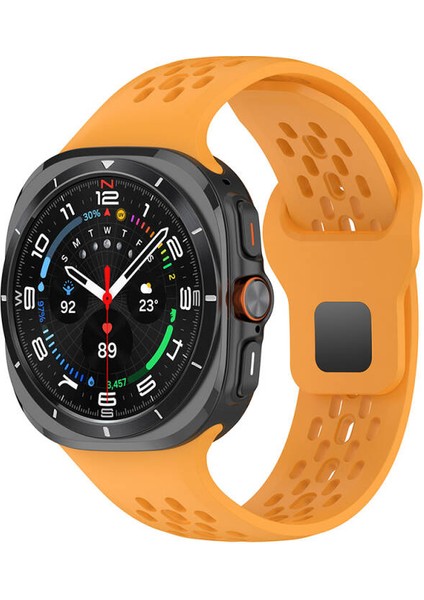 Samsung Galaxy Watch Ultra 47MM Esnek Yapılı Delikli Kademeli Silikon Kordon KRD119