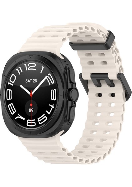 Samsung Galaxy Watch Ultra 47MM Ayarlanabilir Kademeli Dalga Tasarımlı Silikon Kordon KRD118