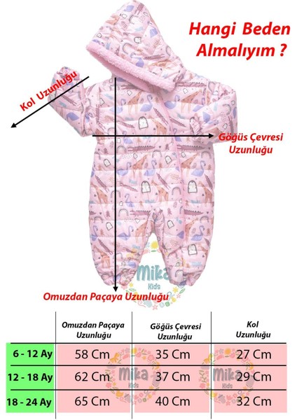 Zürafa,penguen,flamingo Figürlü Içi Kürklü Kapüşonlu Pembe Kız Bebek Astronot Kozmonot Tulum Dar fiyatları