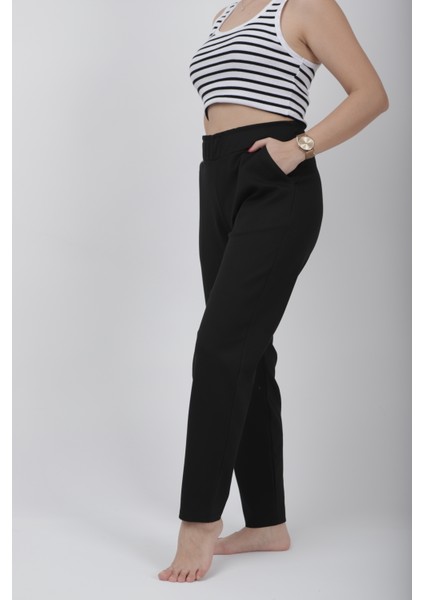 Siyah, Büyük Beden Cepli Çelik Düz Paça Jogger Toparlayıcı Tayt Pantolon fiyatları