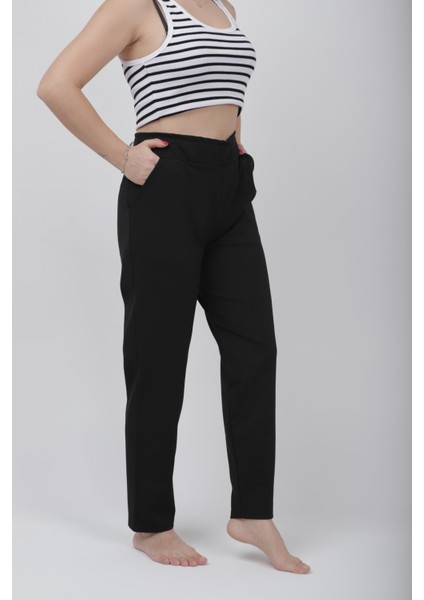 Siyah, Büyük Beden Cepli Çelik Düz Paça Jogger Toparlayıcı Tayt Pantolon modelleri
