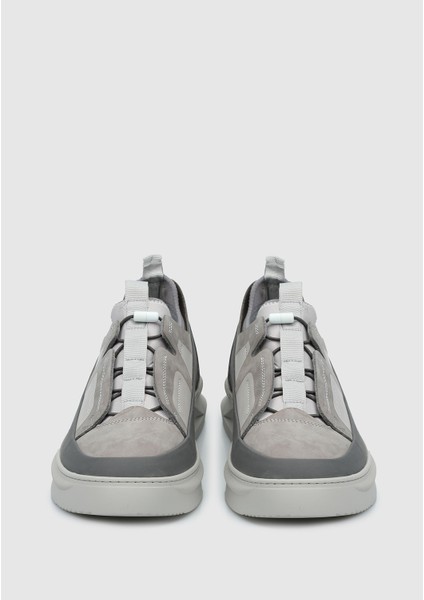 Gri Deri Erkek Sneaker