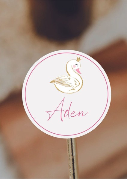 İsimli Yuvarlak Bebek Etiketleri 4x4cm, 96 Adet, Renkli, Şık ve Kişiye Özel Tasarım