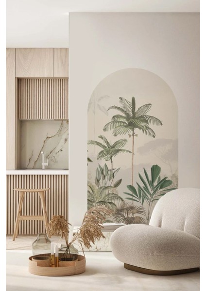 Çok Renkli Doğa ve Şehir Manzaraları Temalı Modern Duvar Sticker, 1 Parça