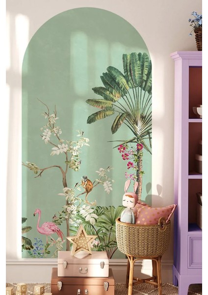 Doğa Temalı Çiçekli Boho Kemer ve Renkli Modern Duvar Sticker Seti