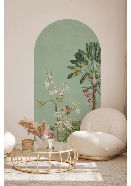 Doğa Temalı Çiçekli Boho Kemer ve Renkli Modern Duvar Sticker Seti modelleri