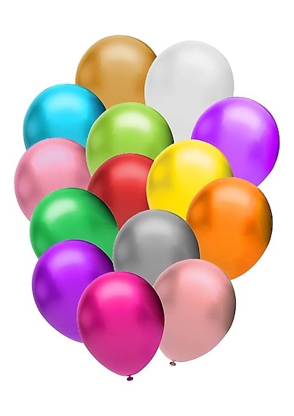 Karışık Renkli 10 adet Metalik Balon