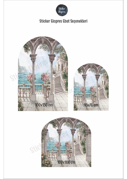 Çiçekli antik oval duvar dekor sticker, şık ve doğal tasarım, çok renkli, figür deseni modelleri