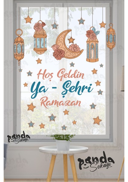 Renkli Ramazan Temalı 5+ Parça Duvar, Cam ve Mobilya Sticker Seti, 3 Boyutlu Desen modelleri
