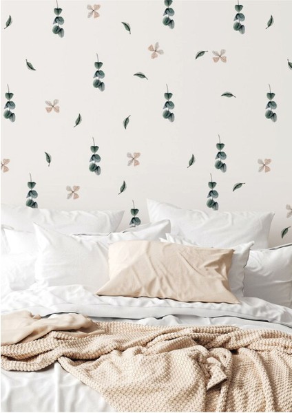 Renkli botanik yaprak ve çiçek duvar stickerı, çocuk ve ev dekorasyonu için ideal fiyatları