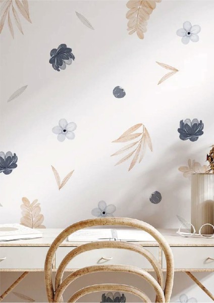 Neşeli Çok Renkli Çocuk Odası Çiçek Duvar Stickerı, Canlı Dekorasyon Parça 1