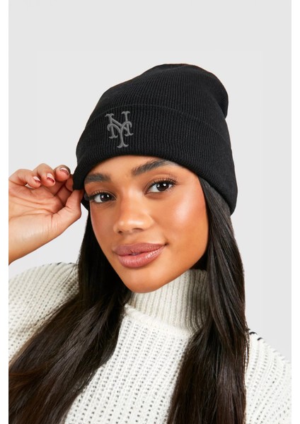 Ny New York Mets Nakışlı Bere Kışlık Katlamalı Unisex Trend Şapka - 2024/25 Yeni Sezon