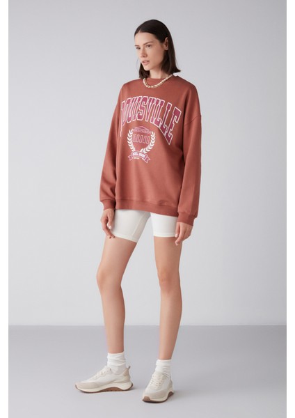 Ramona Oversize Kiremit Rengi Sweatshirt