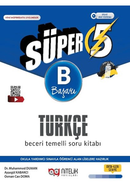 5. Sınıf Süper Türkçe Beceri Temelli Soru Kitabı