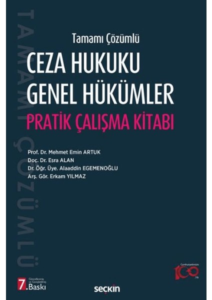 Ceza Hukuku Genel Hükümler Pratik Çalışma Kitabı