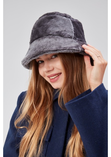 Peluş Bucket Kadın Balıkçı Şapkası Yumuşak ve Tüylü Kadın Şapkası