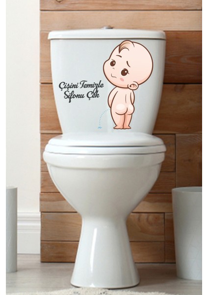 Banyo içi dekoratif sticker seti, renkli figür tasarımı, şık ve pratik kullanım