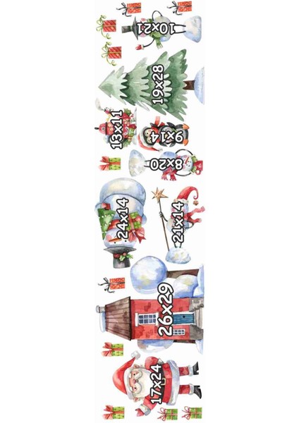 Renkli yılbaşı cam süsleri, Noel Baba ve kardan adam figürleri, 5+ parçalı set modelleri