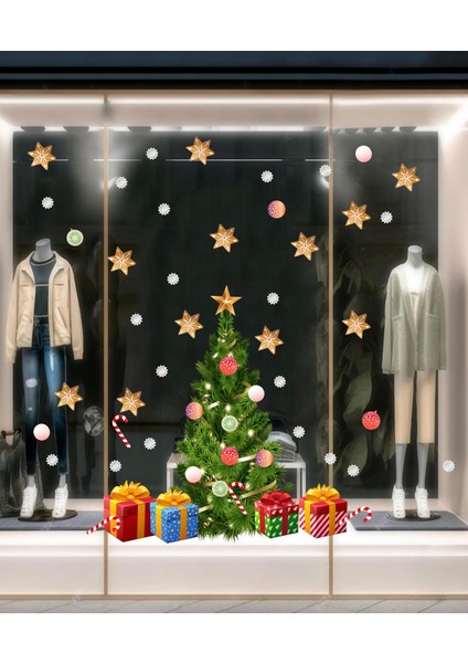 Renkli Çocuk Odası Süsü ve Vitrin Cam Kapı Sticker Seti, Parça Sayısı: 1, Figür Desenli