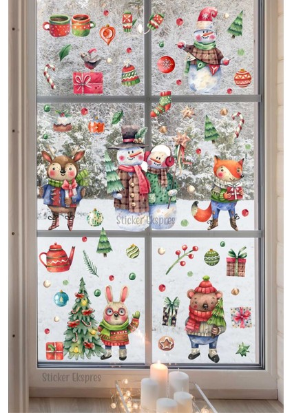 Renkli Kardan Adam ve Arkadaşlar Duvar Seti, 5+ Parça, Yılbaşı Temalı, Figür Desenli fiyatları