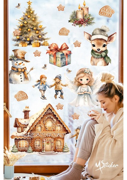 Kış Temalı Çocuk Figürleri Sticker Seti, 5+ Parça, Renkli ve Eğlenceli Dekorasyon fiyatları