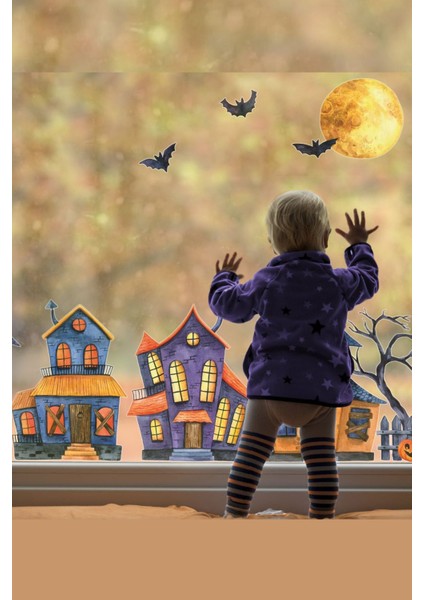 Renkli Çocuk Temalı Cam ve Kapı Süsleme Sticker Seti, Bebek ve Çocuk Odası için Perfect!