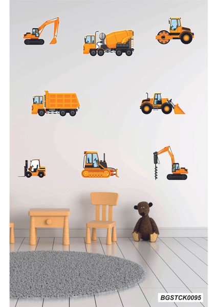 Renkli eğitici çocuk odası çıkartma seti, sarı, kapı ve duvar dekoru