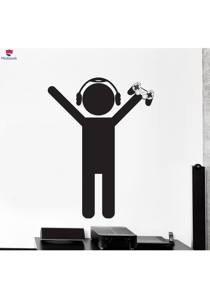 Duvar Oyun Bölgesi Sticker Gamer Oyun Play Station Kreş Dekoru Hediyelik