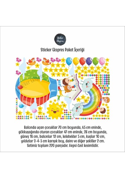 Renkli çocuk odası duvar ve kapı sticker seti, eğlenceli ve şık tasarım, 5+ parça modelleri