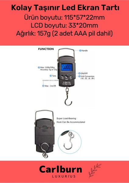 Deluxe LCD Ekran Seyahat Bavul Ağırlık Tartı Dijital Çok Amaçlı Taşınabilir Bagaj Tartısı Max 40 kg
