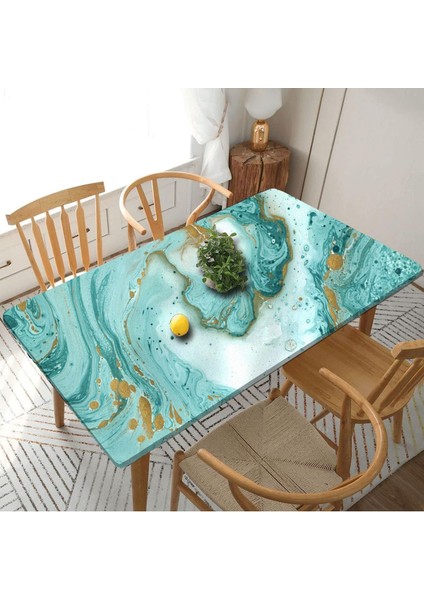 Turkuaz mermer desenli masa ve dolap kaplama, 120x80 cm, düz renk, şık ve dayanıklı.