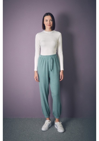 Fitilli Beli Lastikli Jogger Pantolon