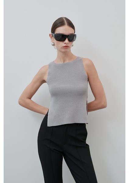 Yırtmaçlı triko bluz - Premium collection