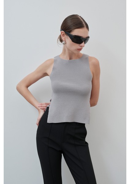 Yırtmaçlı triko bluz - Premium collection fırsatları