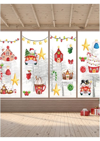 Renkli Cam Süsler, Kardan Adam ve Yıldız Figürleri, 5+ Parça fiyatları