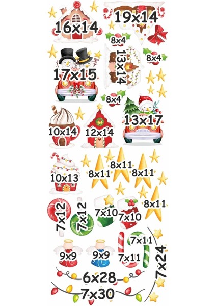 Renkli Cam Süsler, Kardan Adam ve Yıldız Figürleri, 5+ Parça modelleri