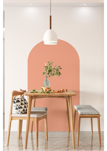 Renkli tropikal pembe oval duvar sticker, oturma odası ve dekorasyon için ideal