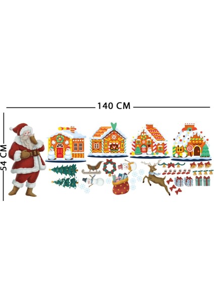 Yılbaşı Temalı Renkli Çocuk Odası Duvar Stickerleri, Eğlenceli Dekorasyon, Çok Renkli fiyatları