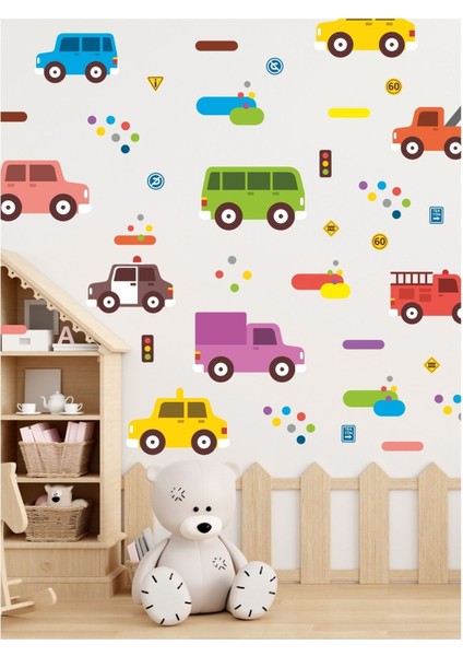 Arabalar Çocuk Odası Sticker Seti Puantiyeler Sticker ve Çizgiler Sticker modelleri