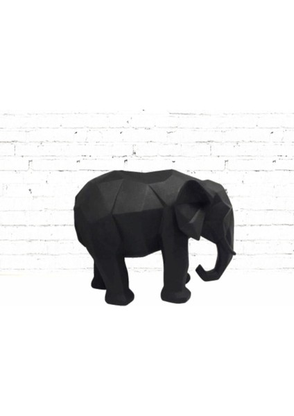 Kübik Siyah Fil, Poliresin Malzeme, Mat Doku, Tek Parça, Modern Tasarım fiyatları