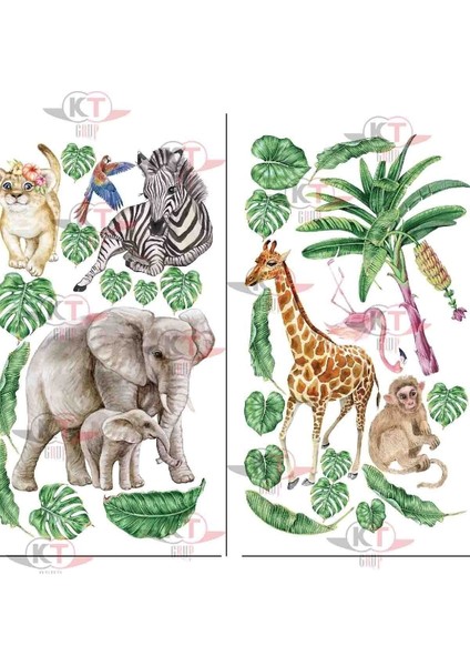 Renkli Tropikal Yapraklar 30 Parça Büyük Boy Duvar Sticker Seti, Şık Dekorasyon fiyatları