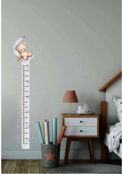 Renkli Ayıcık Boy Ölçer Duvar Dekoru Seti, Çocuk Odası Aksesuarları, 5+ Parça fiyatları