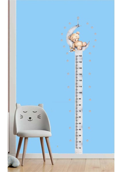 Renkli Ayıcık Boy Ölçer Duvar Dekoru Seti, Çocuk Odası Aksesuarları, 5+ Parça modelleri