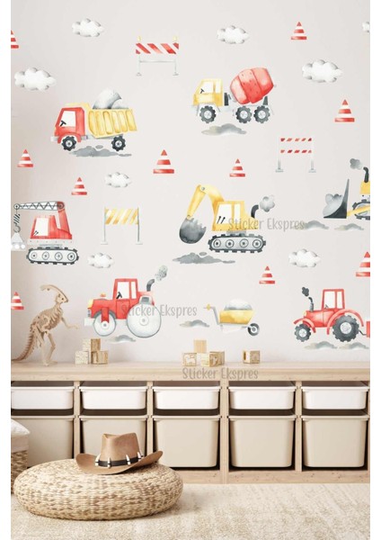 Renkli 5+ parça duvar ve kapı ışık makinesi sticker seti, çocuk odası dekoru