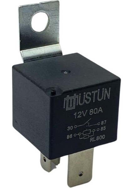 12V Röle 4 Uçlu 80 A (2 Uç Küçük / 2 Uç Büyük) (6.3 mm / 9.5 Mm)