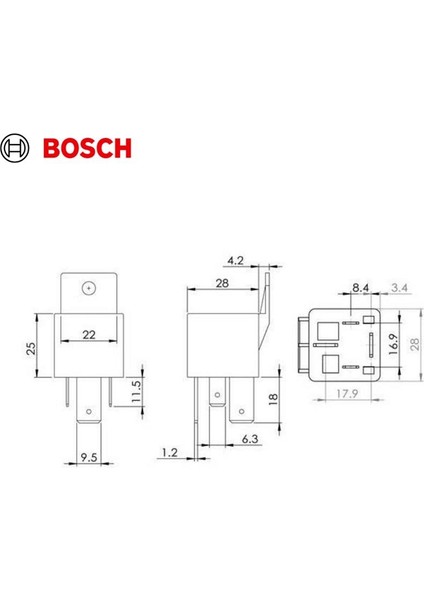 12V Röle 4 Uçlu 70 A (2 Uç Küçük / 2 Uç Büyük) (6.3 mm / 9.5 Mm)