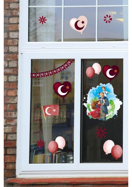 23 Nisan Temalı Renkli Çocuk Odası Duvar Süsleme Sticker Seti, 5+ Parça fiyatları