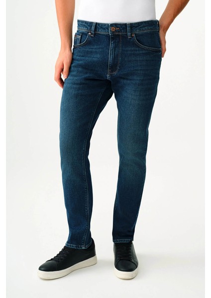 Erkek Jean Pantolon Koyu Mavi LF2037013