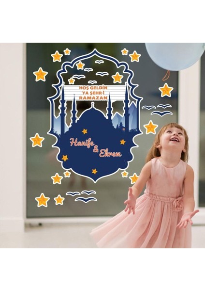 Kişiye Özel Ramazan Temalı Cam Duvar Sticker Seti, Renkli ve Şık Tasarım Hk2552 fiyatları